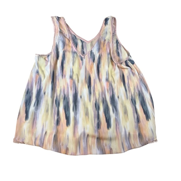 Torrid Frayed Hem Paint Effect Tank Blouse Size 3 - Picture 4 of 4